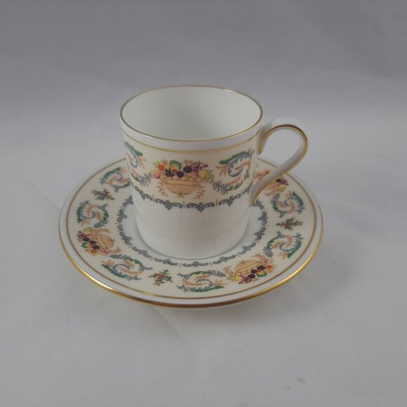 Aynsley Banquet Flat Demitasse Cup Saucer Set Fine Bone China England - Picture 3 of 16